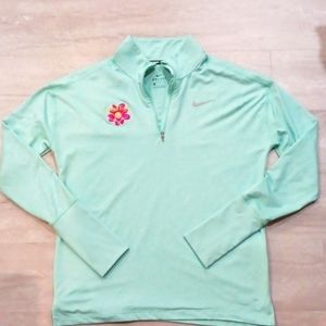 Women's Nike Running Dri-Fit Quarter zip pull over top.
